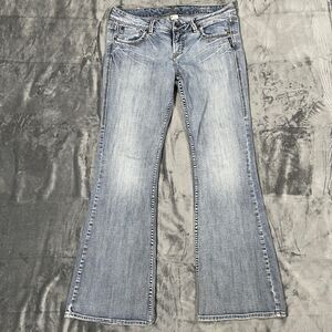 Silver Jeans Eden Jeans Womens 32/33 Blue Light Wash Flared Denim Mid Rise